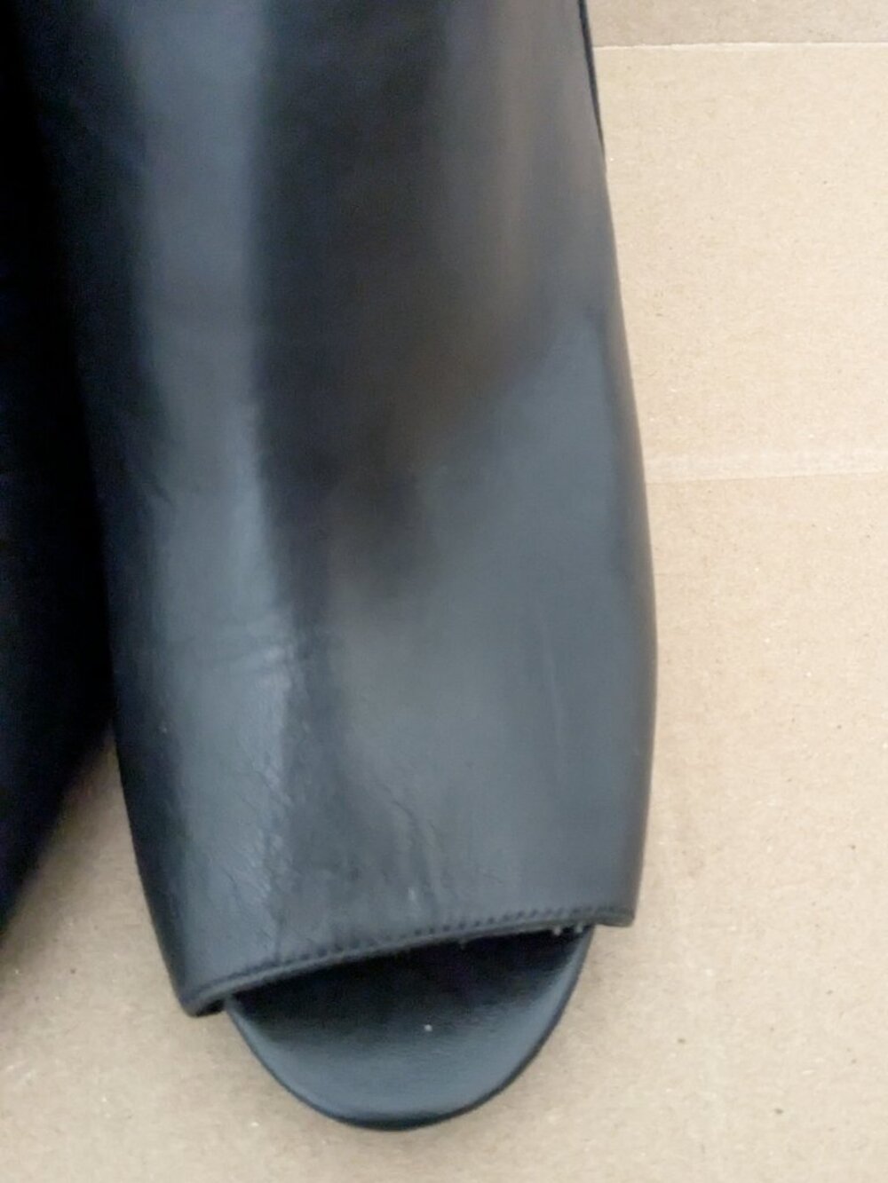 Michael Kors Lawson Booties Women:s High Heel Open Toe Black Leather Sz 11 $165 - Picture 6 of 14